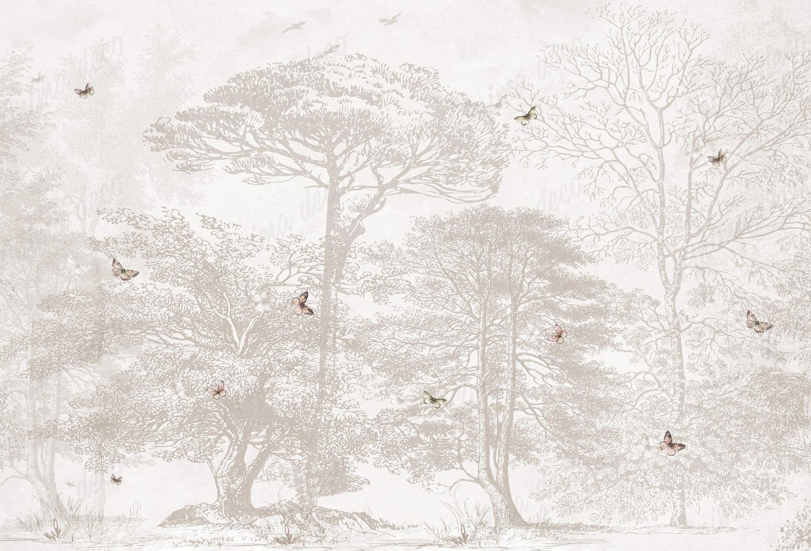 Antique trees sepia